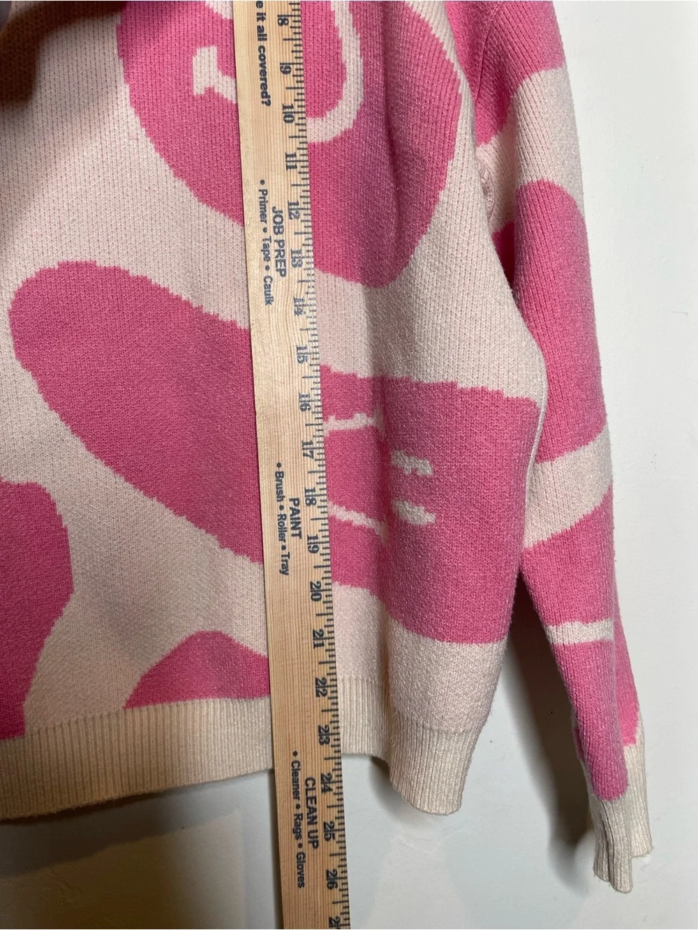 Altar’d State Pink Smiley Face Oversized Sweater XS